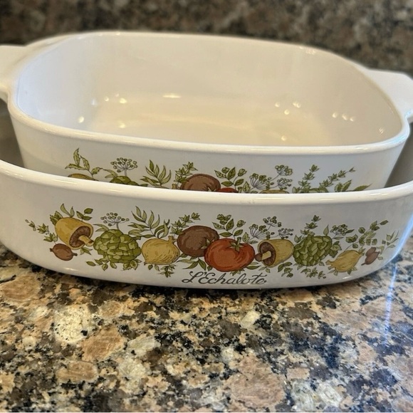 Corning Ware Spice of Life L’Echalote 8x8X1 3/4INCH & 1 quart #33 A-1-B NO LIDS - Picture 10 of 10